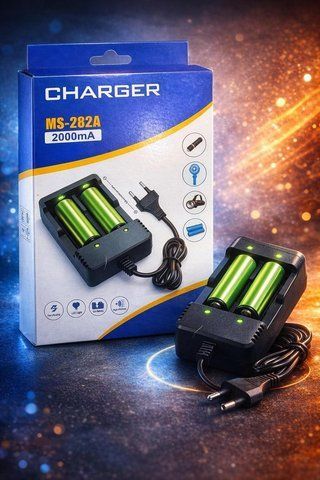Универсальное зарядное устройство на 2 аккумулятор 18650/.4.2v WL 1409/ MS-282A (200) WL 1409 MS 282A фото