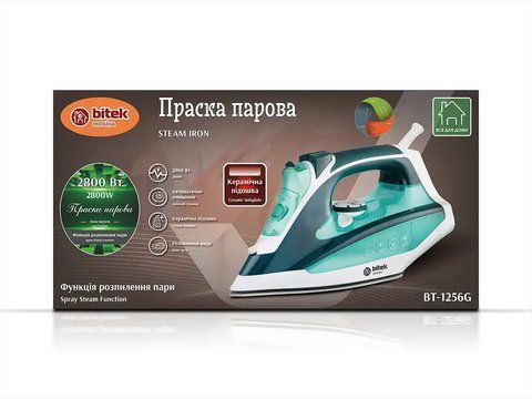 Праска парова з керамічною підошвою 2800Вт BITEK BT-1256G/ 6510 (10) 6510 BT 1256G фото