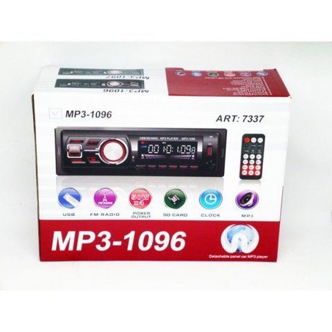 Автомагнітола MP3 1096/ 7337 BT знімна панель ISO cable (20 шт) 1096 7337 фото