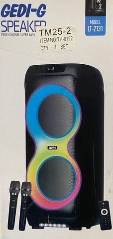 Акустична переносна колонка BS LT-2131/0122 80Вт 2x8" TWS/FM/USB/TF/BT/REC/LED/1MIC/ДК (1) 0122 BS LT 2131 фото