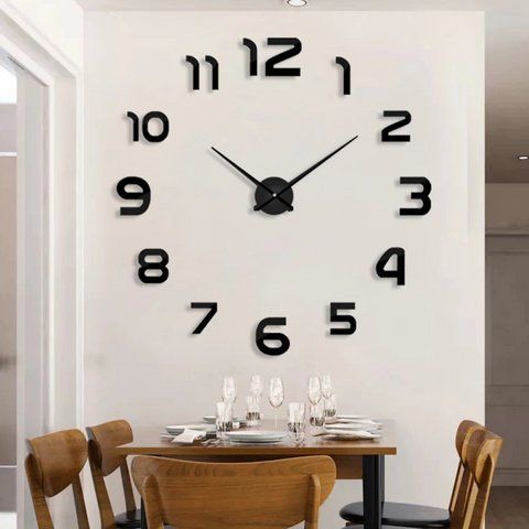 Настенные часы DIY Clock NEW 55 Черный, серый, с черными цифрами ZH72520/ 0128 ( (72 шт/ящ) 0128 ZH 72520 фото