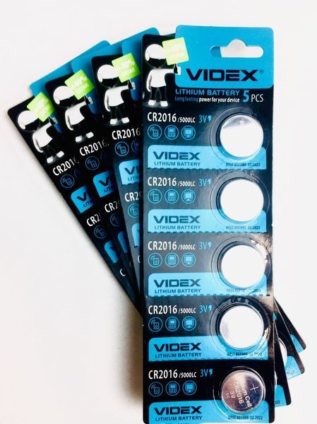 Батарейка литиевая VIDEX CR2016 5pcs BLISTER CARD VD 2016 фото