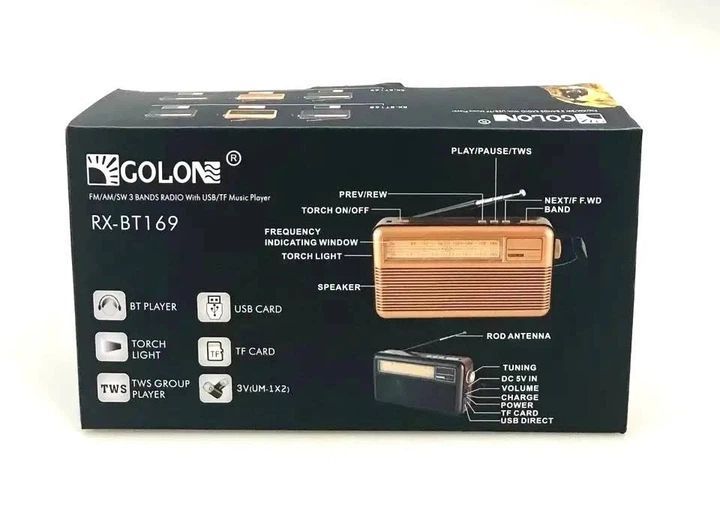 Радиоприемники-GOLON с блютозом-RX-BT169 USB+SD (40) RX 169 фото