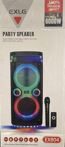 Акустична переносна колонка BS EX 804/0125 1200Вт 2x10" TWS/FM/USB/TF/BT/REC/LED/1MIC/ДК (1) 0125 BS EX 804 фото