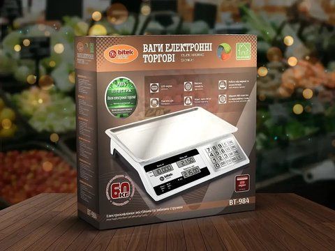 Ваги електронні торгові 60кг металеві кнопки BITEK BT-984/5968 (5) 5968 BT 984 фото