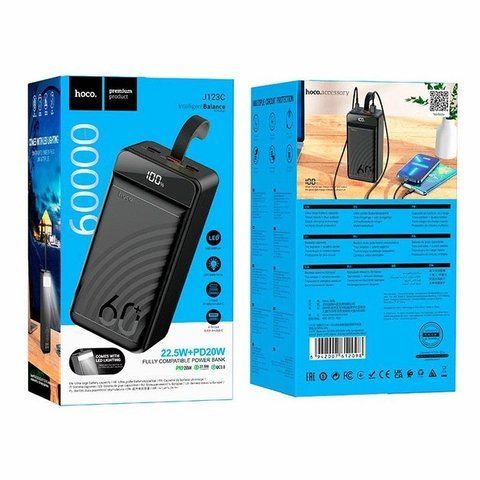 Power Bank HOCO J123C Element 22.5W+PD20W fully compatible power bank(60000mAh) (16) J 123C 60000 фото