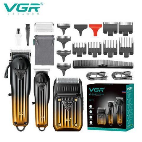 Набір професійний 3 в 1 для стрижки VGR V 644/10628 Black/Yelow (20 шт/ящ) V 644 10628 фото