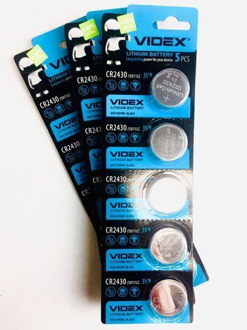 Батарейка литиевая VIDEX CR2430 5pcs BLISTER CARD VD 2430 фото