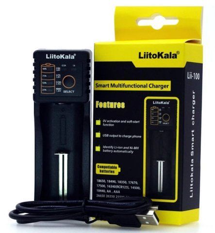 Зарядное устройство LiitoKala lii-100 для 18650 AA AAA Li-ion Li-FePO4 Mi-Nh с функцией PowerBank (100) LII 100 TM 0250 фото