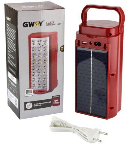 Переносной фонарь с повербанком и солнечной панелью на 24 Led GWAY GL 6240 S (12 шт) GL 6240 S фото