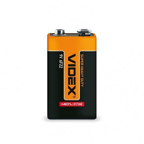 Батарейка солевая VIDEX 6F22/9V/ 1604/ 1062 (Крона) 1pcs SHRINK 1062 VD 1604 фото