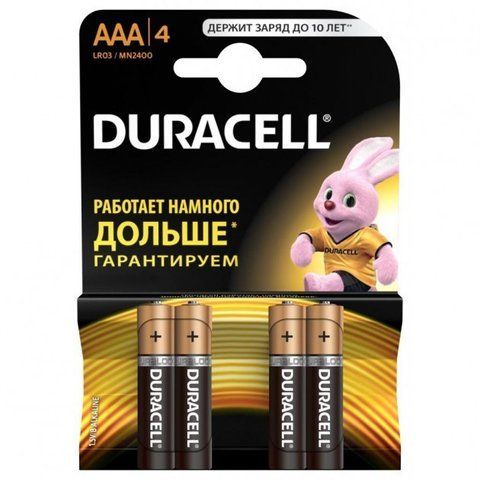Батарейка Duracell LR03 блистер 1x4 шт (40 шт в уп) (1440) DUR LR3 4 шт фото