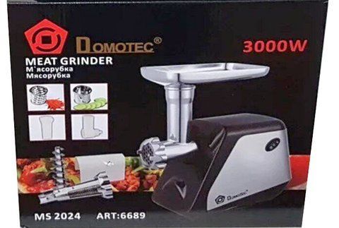 Електром'ясорубка із соковитискачем DOMOTEC 2500w MS-2024/6689 (4 шт/ящ) MS 2024 6689 фото