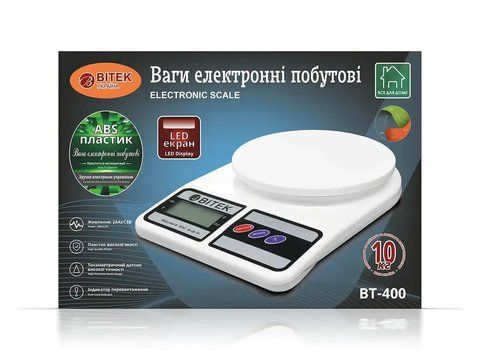 Ваги електронні побутові 10кг BITEK BT-400/ 6935 (40) 6935 BT 400 фото