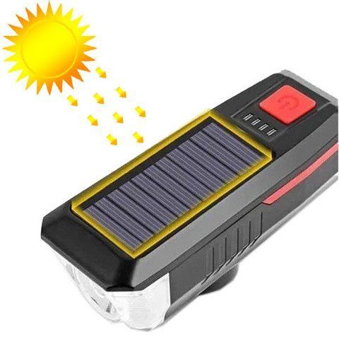 Велофара с сигналом LY-17-XPE, солн. батарея, выносная кнопка, Waterproof, Li-Ion аккум., ЗУ mircoUS LY 17 фото