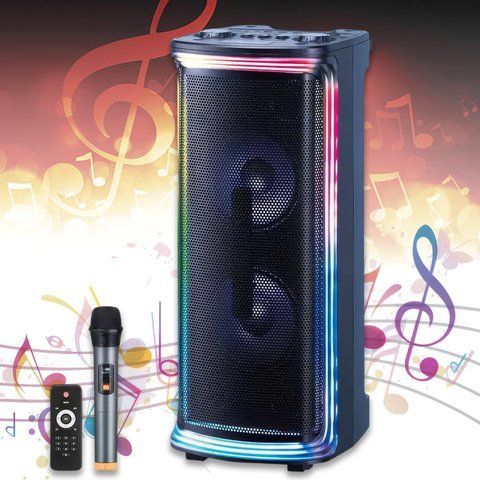 Акумуляторна колонка Bluetooth з бездротовим мікрофоном і пультом Su-Kam 660D/ 9735 RGB (1) 9537 SU KAM 660D 9735 фото
