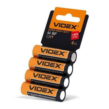 Батарейка сольова VIDEX R6P/AA 4pcs SHRING (40/1200) VD TR6 фото