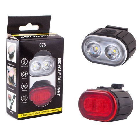 Велокомплект ZH-078-2LED фонарь + STOP-14SMD, waterproof, Li-Ion аккум., ЗУ Type-C (100) ZH 078 фото