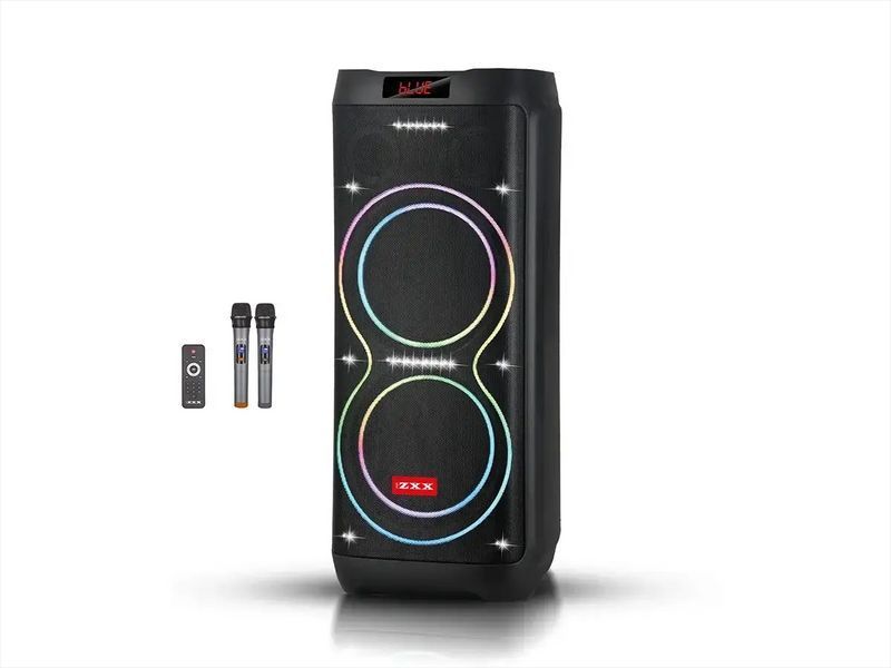 Акустична переносна колонка ZXX-5560/ 6293 100Вт 2x10" TWS/FM/USB/TF/BT/REC/LED/2MIC/ДК (1) 6293 ZXX 5560 фото