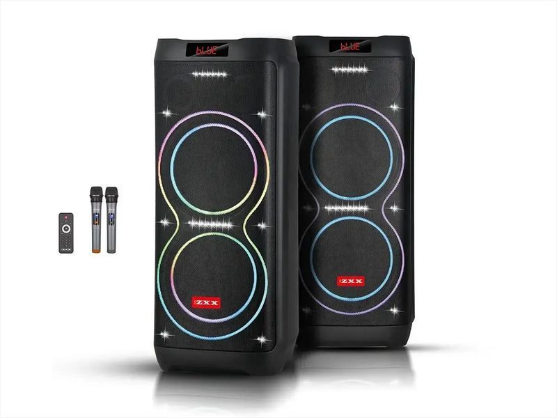 Акустична переносна колонка ZXX-5560/ 6293 100Вт 2x10" TWS/FM/USB/TF/BT/REC/LED/2MIC/ДК (1) 6293 ZXX 5560 фото