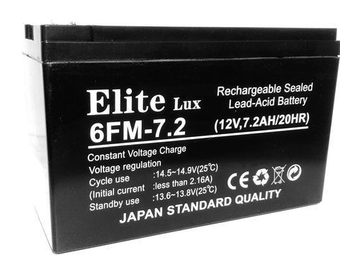 Аккумулятор ELITE LUX 12V 7,2AH 1820g (10) EL 1272 фото