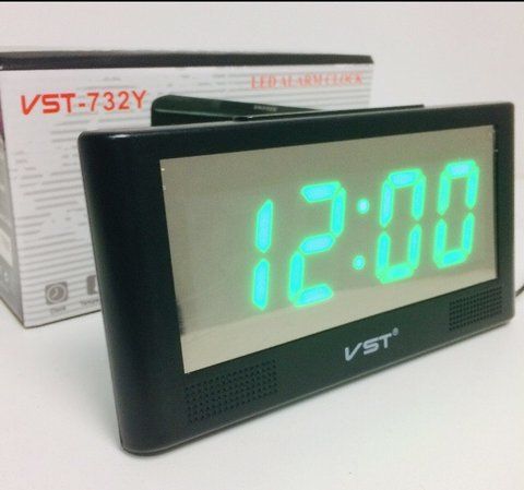 Настольные часы от сети+батарейка VST-732 Y/ 7005 (60 шт/ящ) VST 732 7005 фото