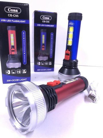 Фонарь с боковой подсветкой CB C95 COB+USB CHARGE (120 шт/ящ) CB C95 фото