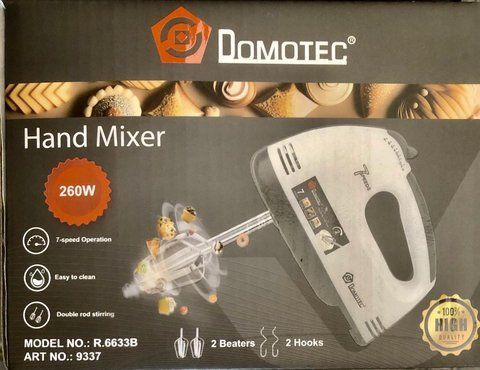 Міксер ручний 260Вт DOMATEC R 6633B BLACK/ 9337 (24 шт) 9337 6633 BLACK фото