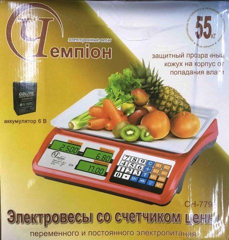 Ваги Торгові Чемпіон CH 779, 55кг/6v/2г/червоний (5) CH 779 CHEMPION фото