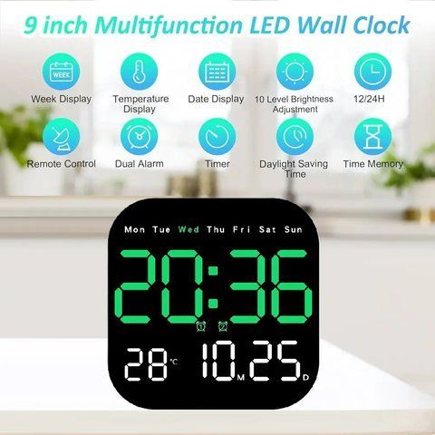 Цифровые настенные часы 6650-2 Led, GREEN (40) 6650-2 фото