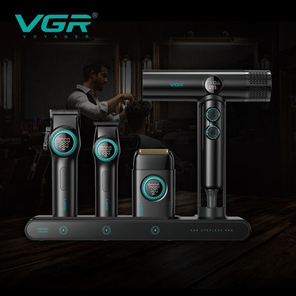 Комплект для стрижки VGR Stepless Pro 4в1 з LED-дисплеєм ART-10434 (5) VGR Stepless 10434 фото
