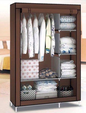 Тканевый шкаф складной STORAGE WARDROBE KM-105 90х45х170 см, органайзер для одежды KM 105 (10шт/ящ) KM 105 фото