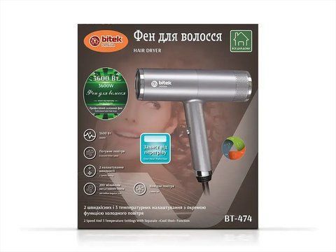 Фен для волосся 3600Вт BITEK BT-474/ 6471 (20) 6471 BT 474 фото