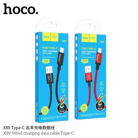 Кабель HOCO X89 Type-C Wind charging data cable 1м 3A X 89 Type C фото