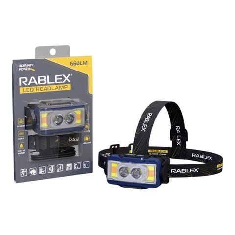 Ліхтарик Rablex налобний RB 980 (акумуляторний + водонепроникний + white/red/yelow + Type-C) /40 RB 980 фото