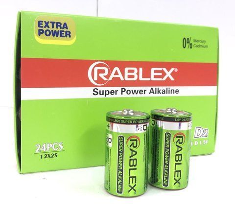 Батарейка Rablex щелочные LR20/ техника/D/1.5V/2шт (120 шт/ящ) RB LR20 фото