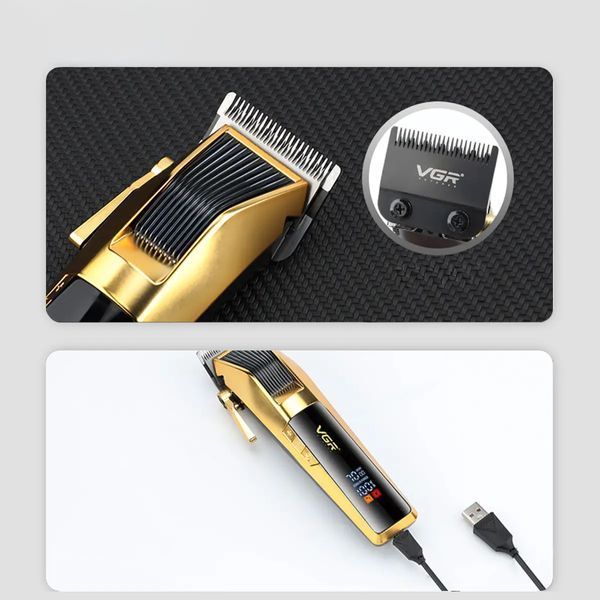 Машинка аккумуляторная для стрижки волос + 4 насадки, с USB, VGR V-177 (40) V 177 фото