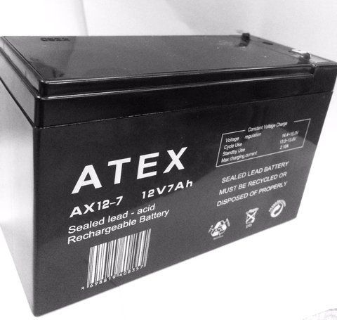 Акумулятори ATEX 12v7Ah AX 12-7 (10 шт/ящ) AX 12-7 фото