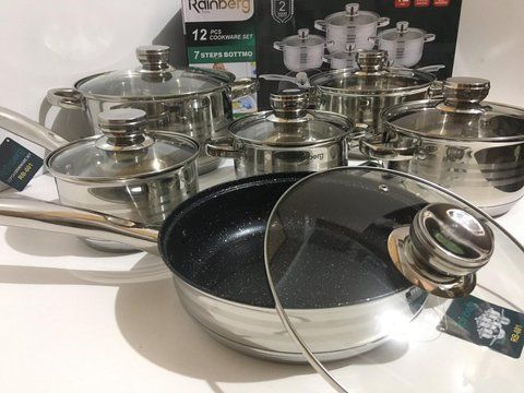 Набір Кухонного посуду Rainberg RB-601 з 12 предметів (2 шт/ящ) RB 601 фото