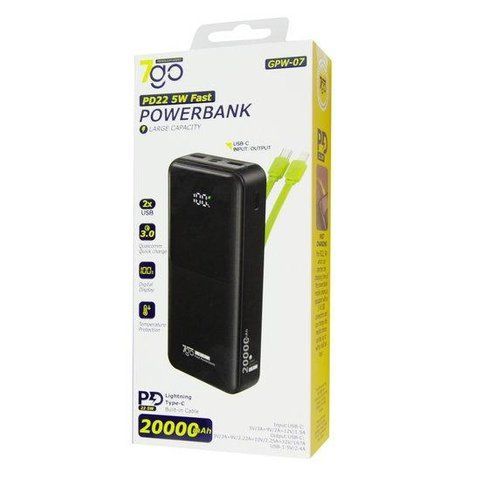 Power Bank 7GO GPW-07 PD22.5W Fast, Type-C, iPhone, 20000Ah (40) 20000 7GO PD 22 фото