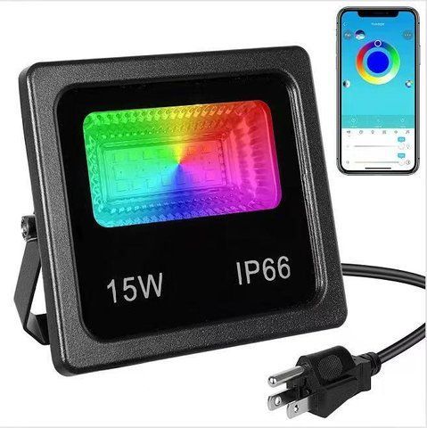 SMART LED ПРОЖЕКТОР 15W IP66 RGB bluetooth с приложением ART 7980 (44 шт/ящ) RGB 7980 фото