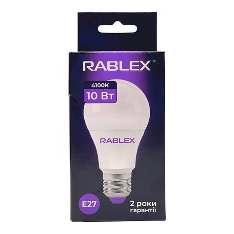 Лампочка Rablex (RB508) A60 10W E27 4100K (100) RB 508 фото