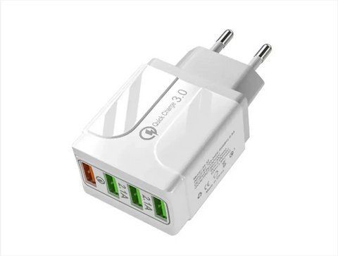 Зарядний пристрій 220В 3,5А QC3.0 USBx4 Quick Charger 34-2/ 7129 (500) 34-2 7129 фото
