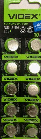Батар часов Videx AG 10 (LR1130) BLISTER CARD 10pcs VD 10 фото