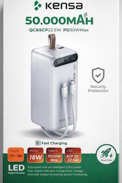 Портативна мобільна батарея Powerbank KENSA KP-101 50000mAh (20) 50000mAh KP 101 фото