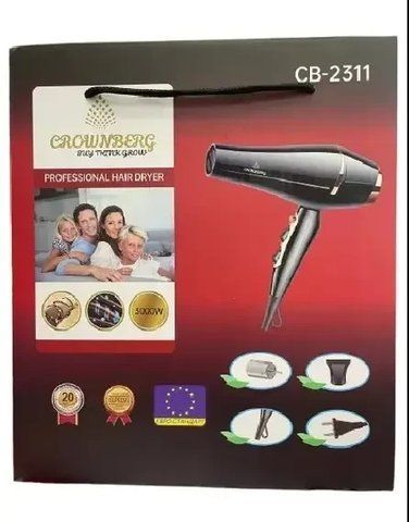 Фен Crownberg CB-2311, 3000 Вт, 2 скорости, с насадкой-концентратором и холодным обдувом (24) CB 2311 фото