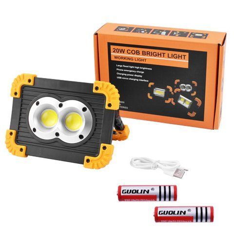 Прожектор светодиодный L802/ 8406 -20W-2COB+1W, ЗУ micro USB, 2x18650/3xAA, Power Bank (60 шт/ящ) 8406 L 802 фото
