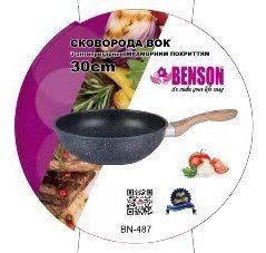 Сковорода 30см, ручка Soft touch, под дерево WOK BN 487 (6 шт/ящ) BN 487 фото