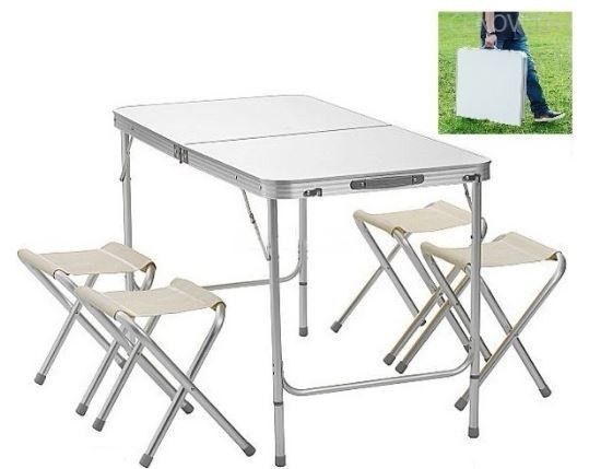 Стіл для пікніка з 4 стільцями Folding Table 120х60х55/60/70 см XL 172 (1 шт/ящ) STOL XL 172 фото