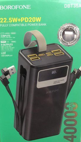 Моб. Заряджання BOROFONE POWER BANK 40000MAH DBT 35A/ 5555 (21) 5555 DBT 35A фото
